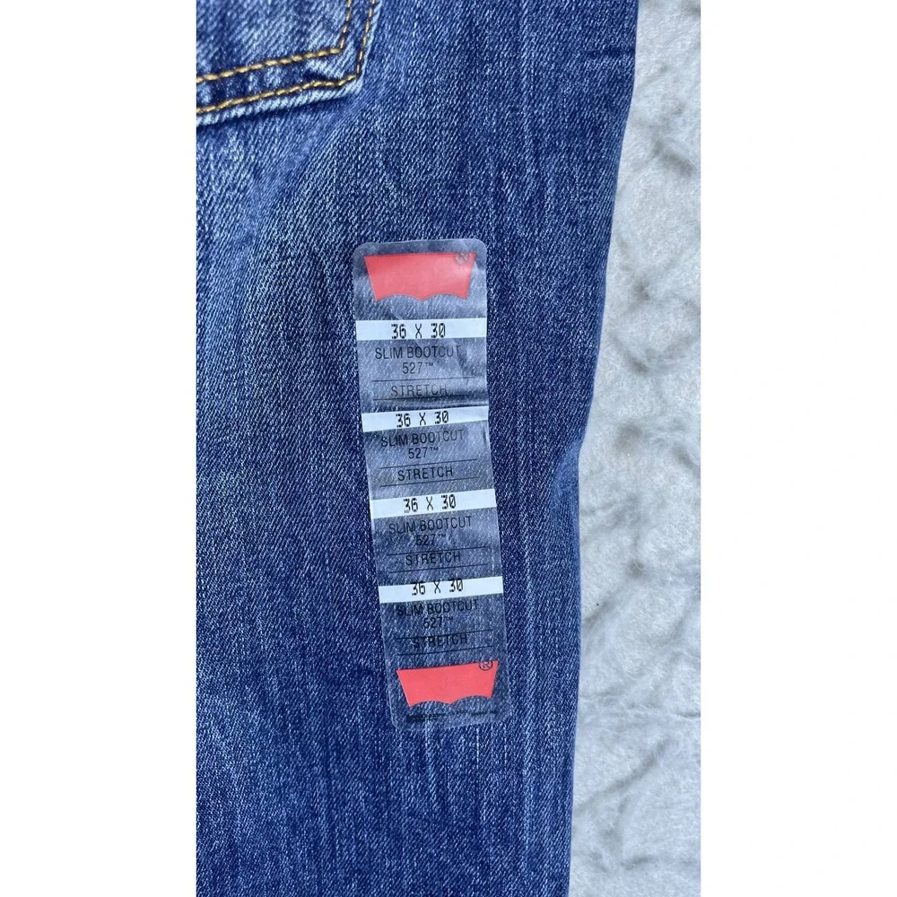 Levi's 527 Slim Bootcut Jeans Mens 36x30 Blue New Stretch Denim 13514